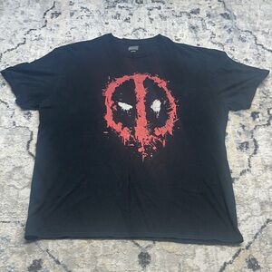 Marvel Deadpool Distressed Logo T-Shirt Black Men’s XL